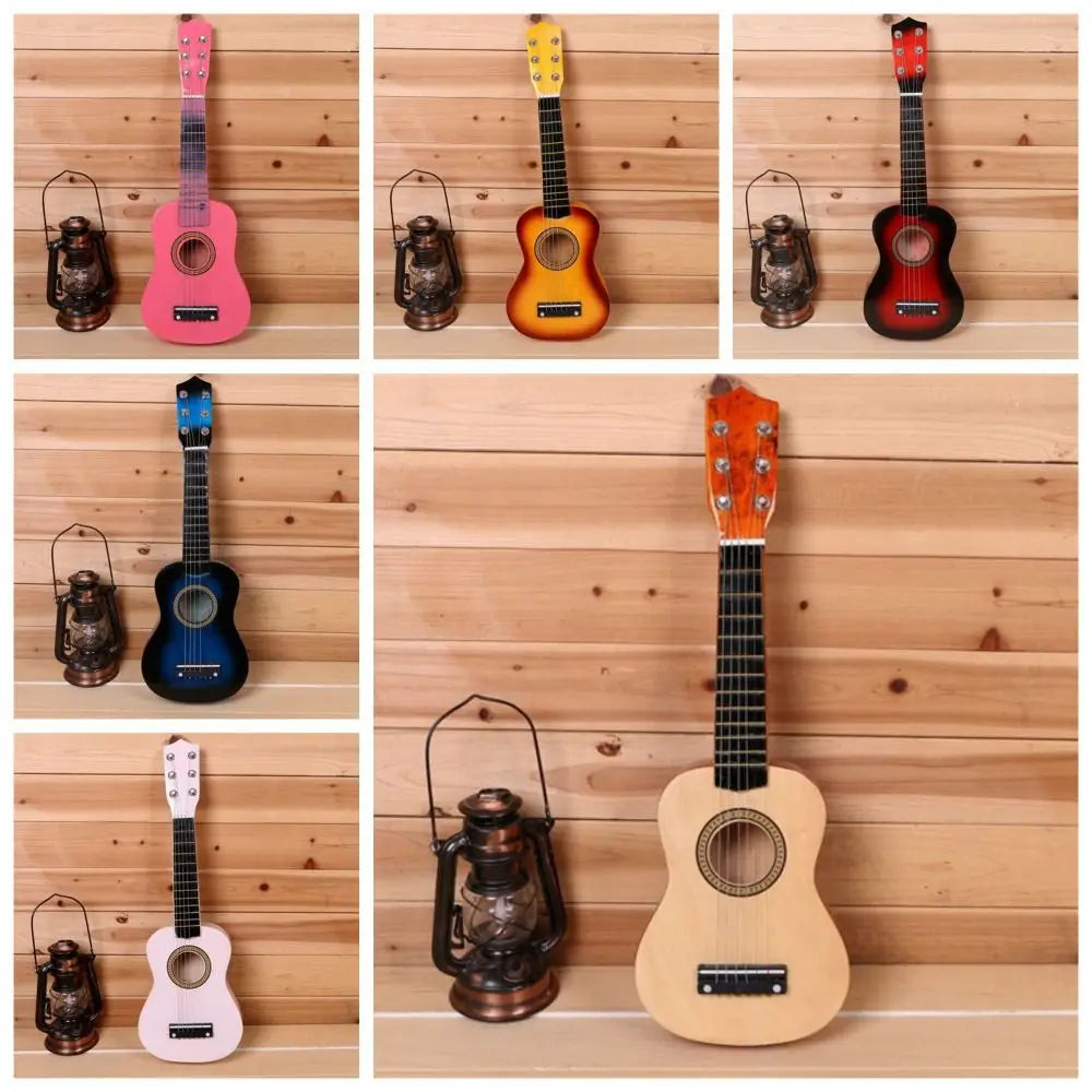 Solid Wood Children’s Guitar Classical Adjustable String Knob Children’s Instrument Toy High Sound Quality Durable