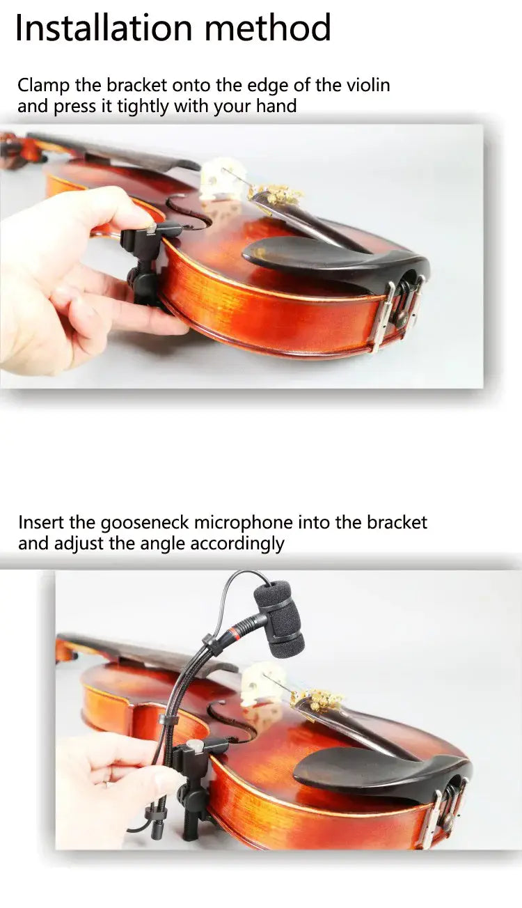 Musical Instrument Microphone Clip Condenser Microphone Universal Holder Clip for Violin Mandolin Cello and Acoustic Guitar