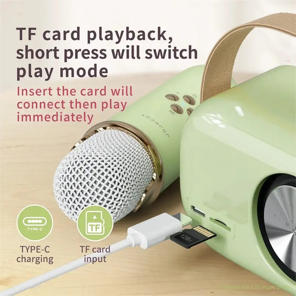 Karaoke Wireless Portable Bluetooth Speaker With Microphone Radio FM Machine Mini Music Sound Box Caixa De Som Small Mp3 Column