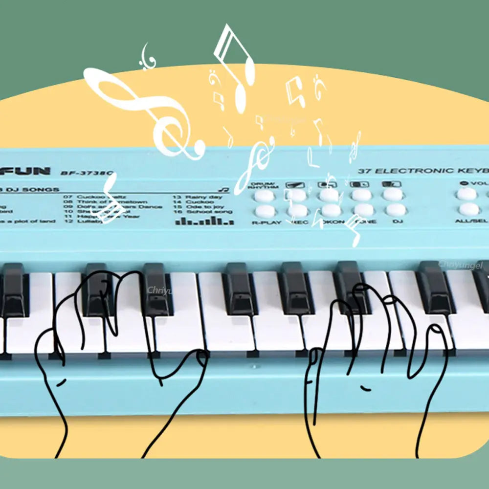 37 Keys Electronic Piano Keyboards with Microphone Rechargeable Education Toys Musical Instrument Gifts for Boys Girls