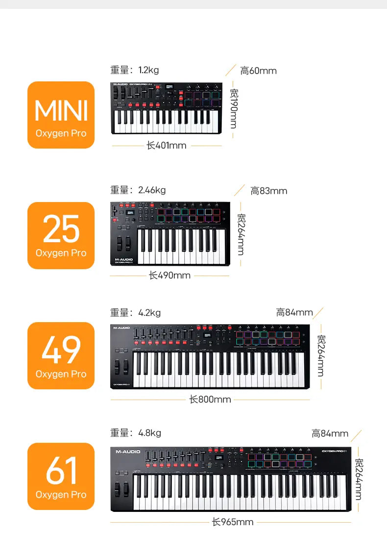Pro 49 Key USB MIDI Controller Lightweight Plastic Keyboard for Music Orchestration Laptop Interface New Product