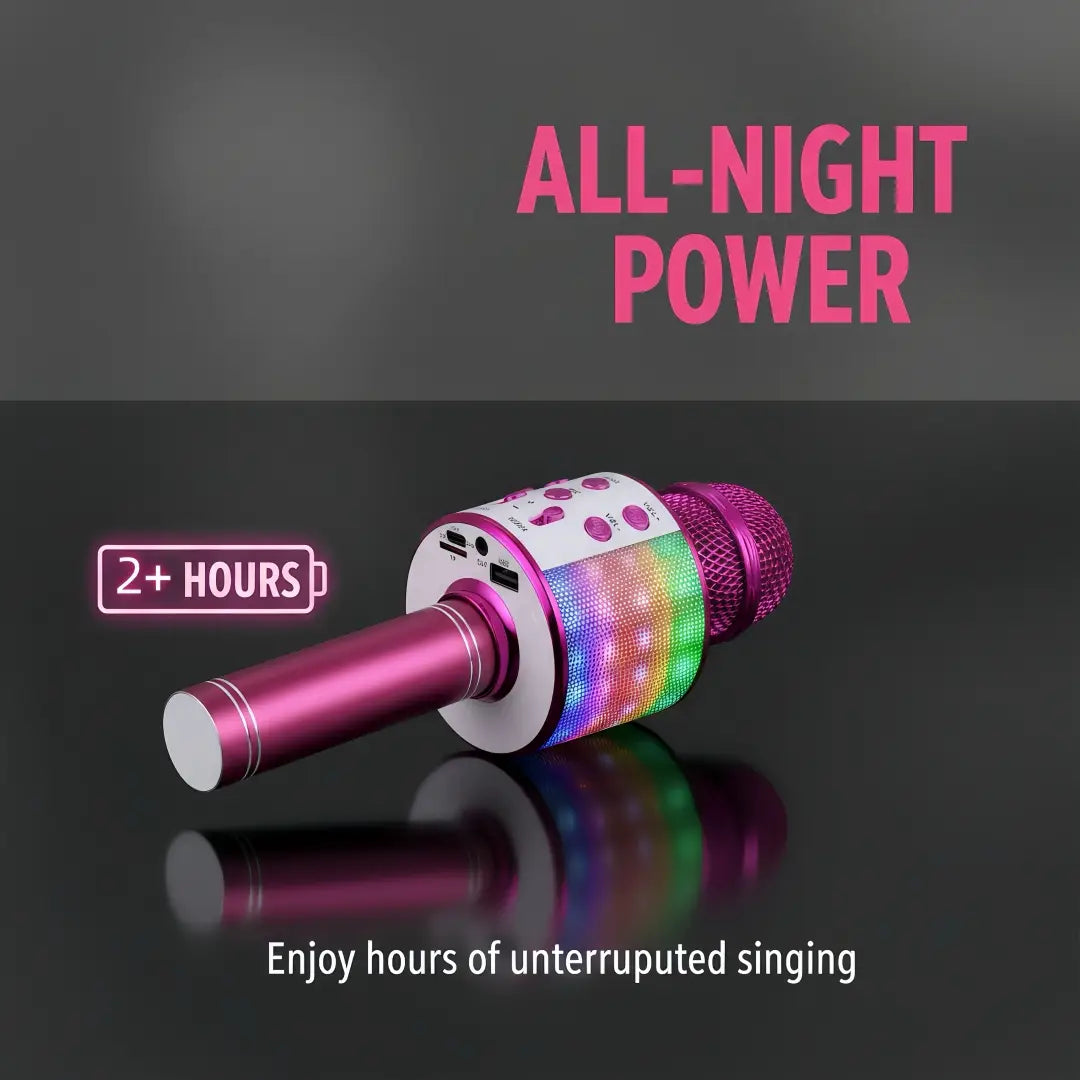 All-in-one Entertainment Microphone Speaker Karaoke Music Player Voice Changer FM Radio LED Light Mic for Party Gathering