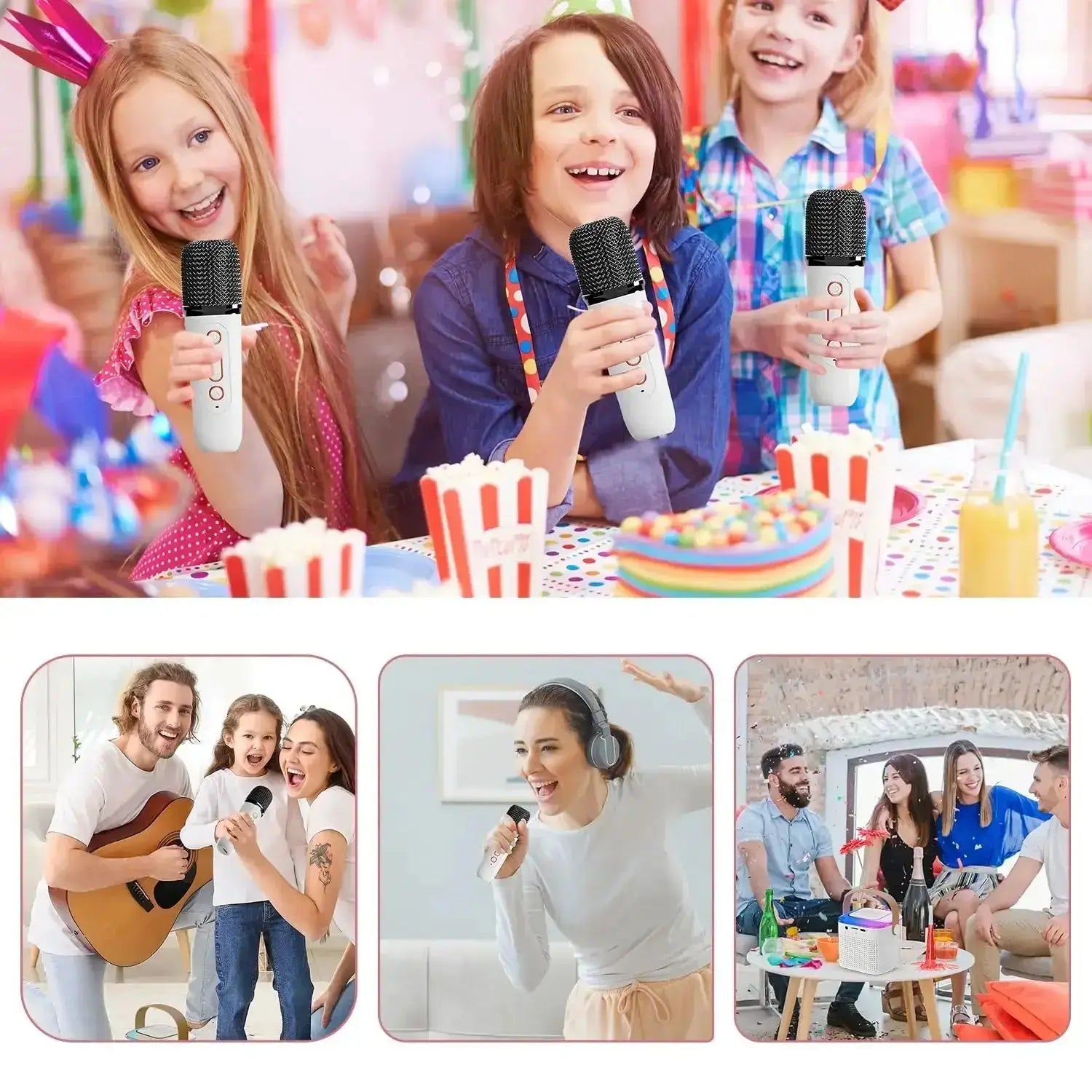 Karaoke Wireless Portable Bluetooth Speaker With Microphone Machine Mini Lamp Sound Box Music Small Caixa De Som Bocina Column