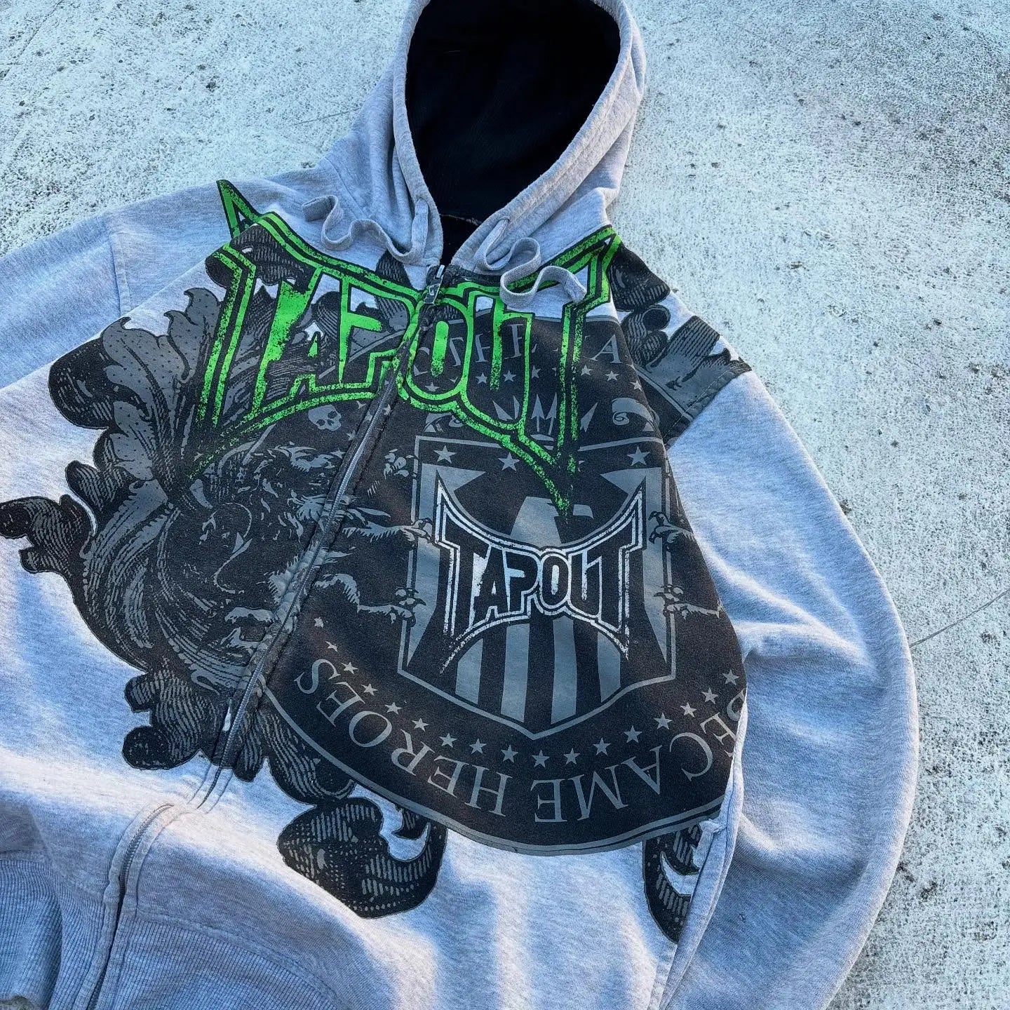 Vintage Tapout Graphic Print Zipper Hoodie Hip Hop Letter Y2K Sweatshirt Women Mens Oversized Hoodie Jacket Clothes Streetwear