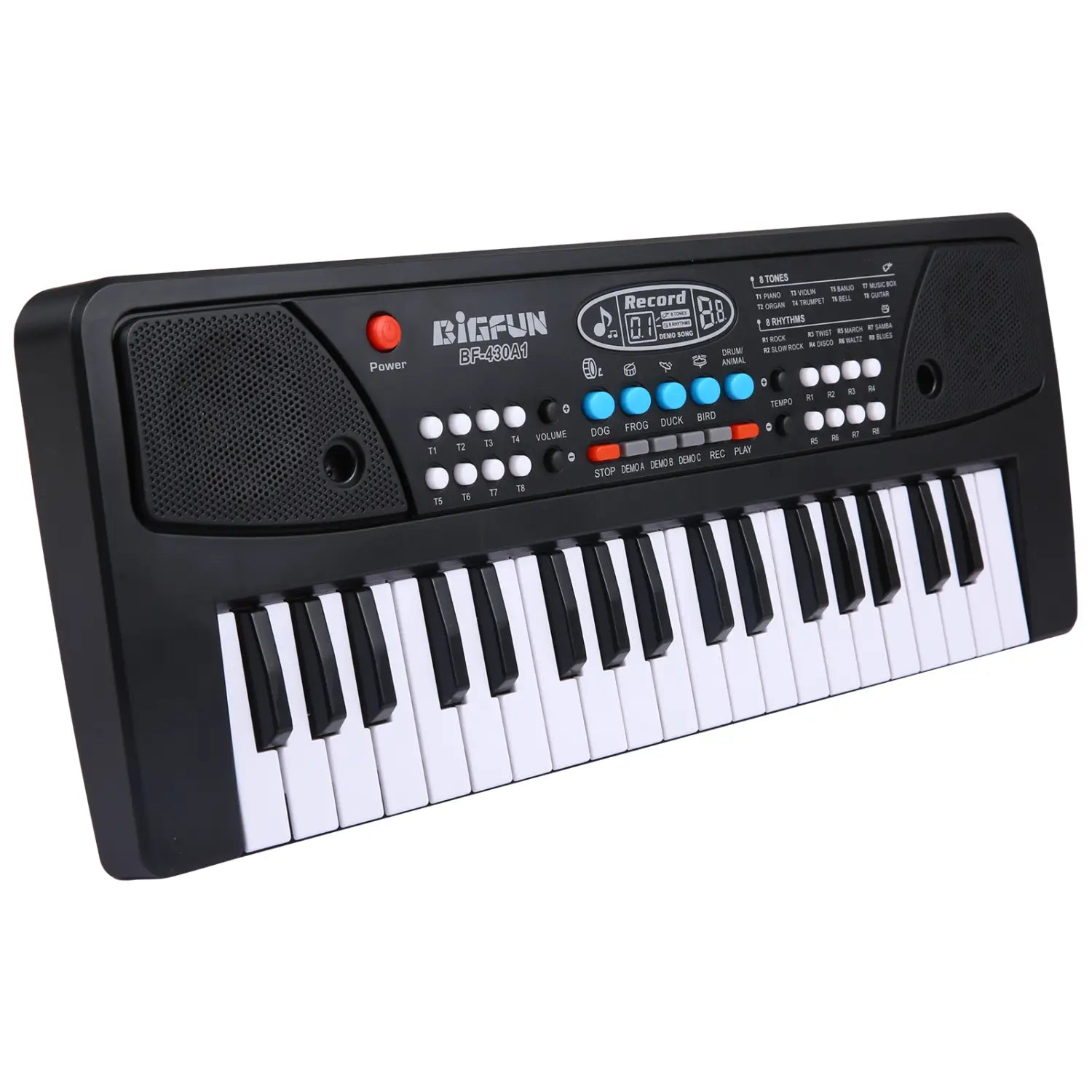 BIGFUN 37 Keys/49 Keys USB Electronic Organ Keyboard Piano Digital Music Electronic Keyboard with Microphone Black
