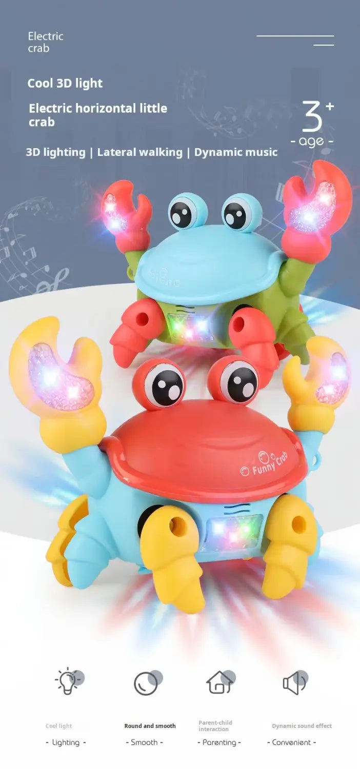 Crawling Crab Toy,Walking Moving Toys for Kids,Children’s Electric Little Crab Toy with Sound and Light Interactive Music Gifts