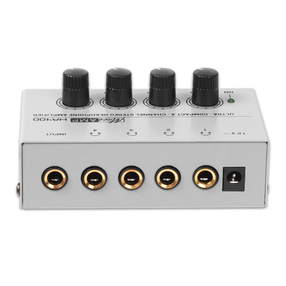 Headphone Amplifier Ultra-Compact Stereo Earphone Amplifier Audio Amplifier 4 Channels for Music 6.35MM Jack with Volume Control