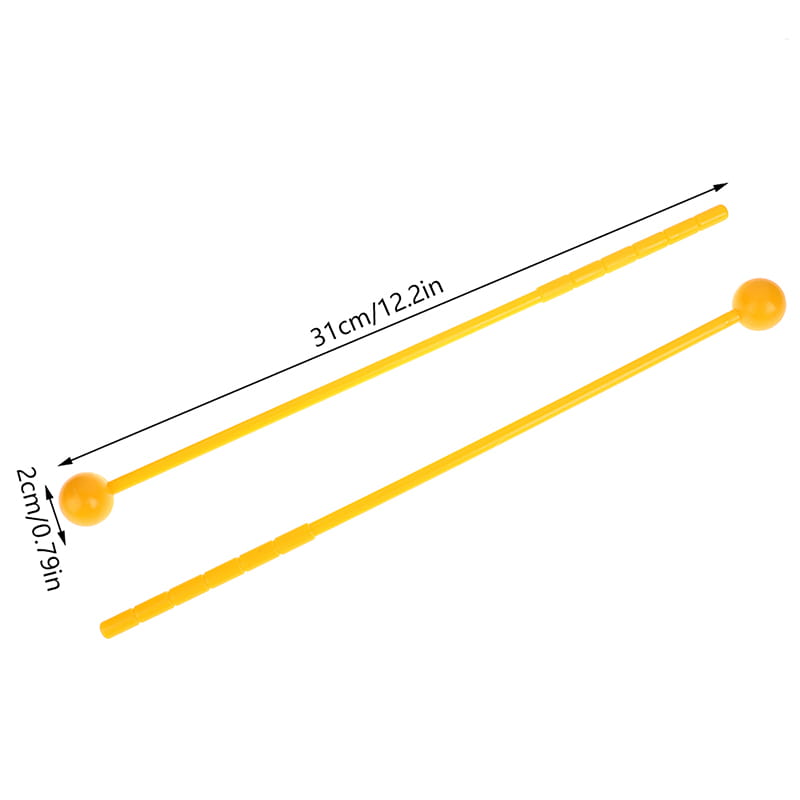2Pcs 31.0*2.0cm Percussion Drum Sticks Mallets Drumsticks Adults Kids Stick Mallet Plastic Musical Instrument Children’s Toys