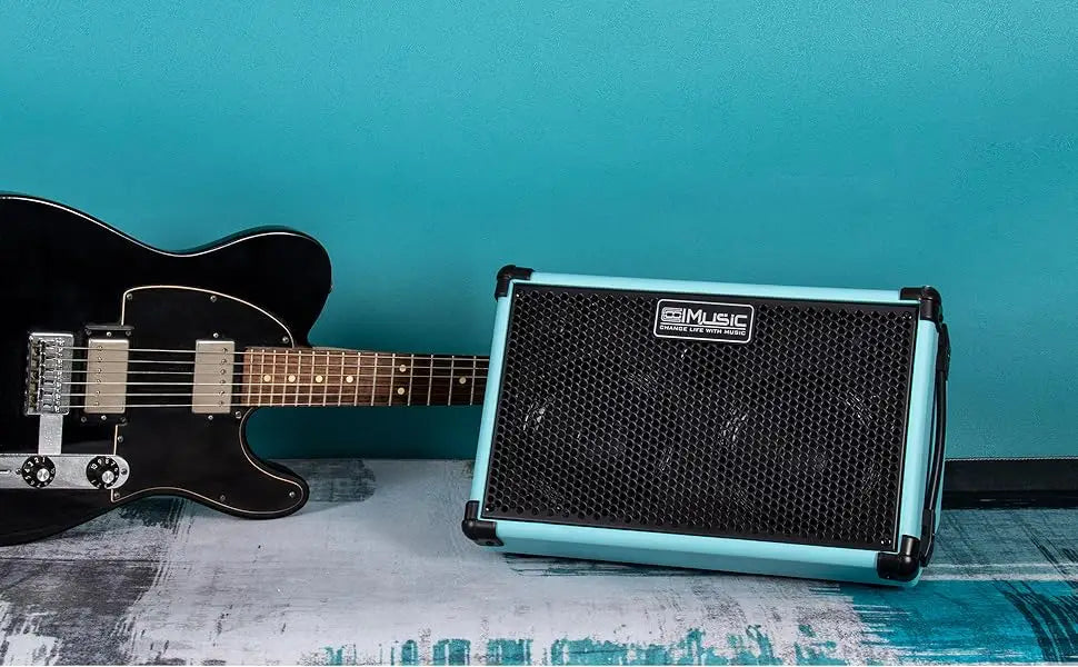 Coolmusic-Battery Powered Acoustic Guitar Amplifier Ukelele Portable Outdoor Smart Speaker with Microphone Rechargeable 80W