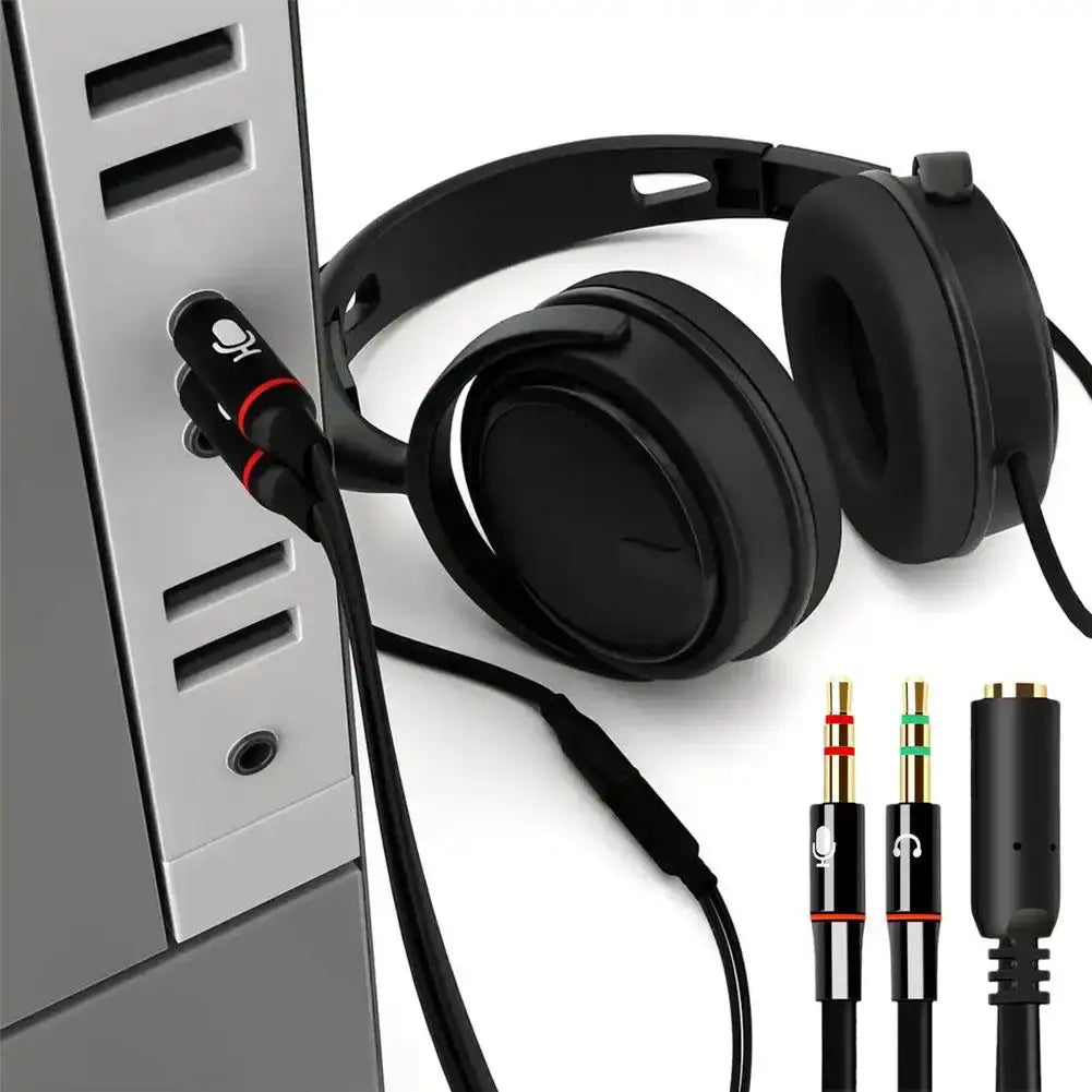 Headphone Microphone Audio Converter Splitter For Computer 3.5mm Female To 2 Dual 3.5mm Male Headphone Mic Audio Y Splitter
