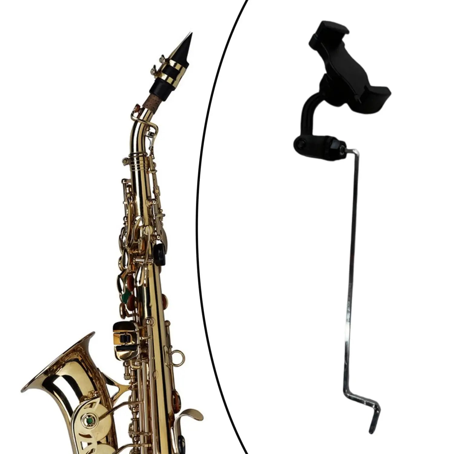 Saxophone Phone Holder Sax Clip Stand Steady Support Instrument Part Sax Stand Music Clip Sheet Music Holder Phone Support