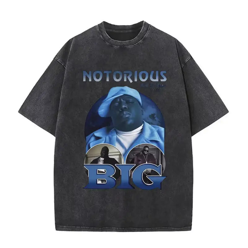 Rapper The Notorious Big L Lifestylez of The Poor and Dangerous Vintage Washed T-shirt Biggie Smalls Tshirt Men’s Hip Hop Tees