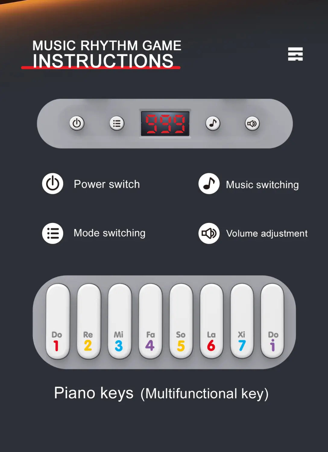 Mini Electronic Keyboard Toy Musical Rhythm Game Machine Educational Piano Instrument Ideal Gift Choice