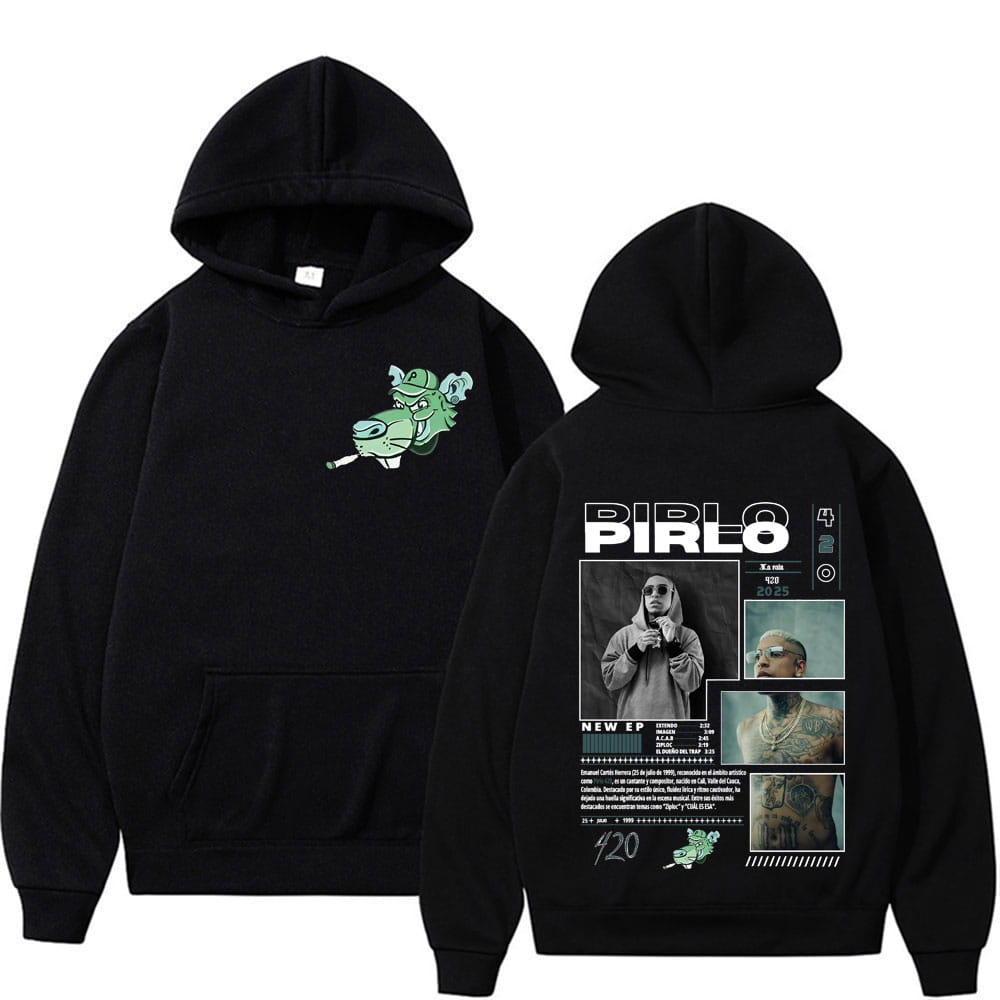 Rapper Pirlo Music Album Tour 2025 Graphics Sweatshirts Men Clothing Oversized Loose High Quality Autumn Hip Hop Vintage Hoodies