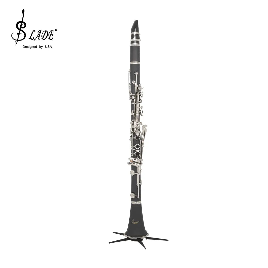 SLADE Clarinet Stand Holder Foldable Clarinet 5-legged Support ABS Bracket Black Metal Stand Woodwind Instrument Accessories
