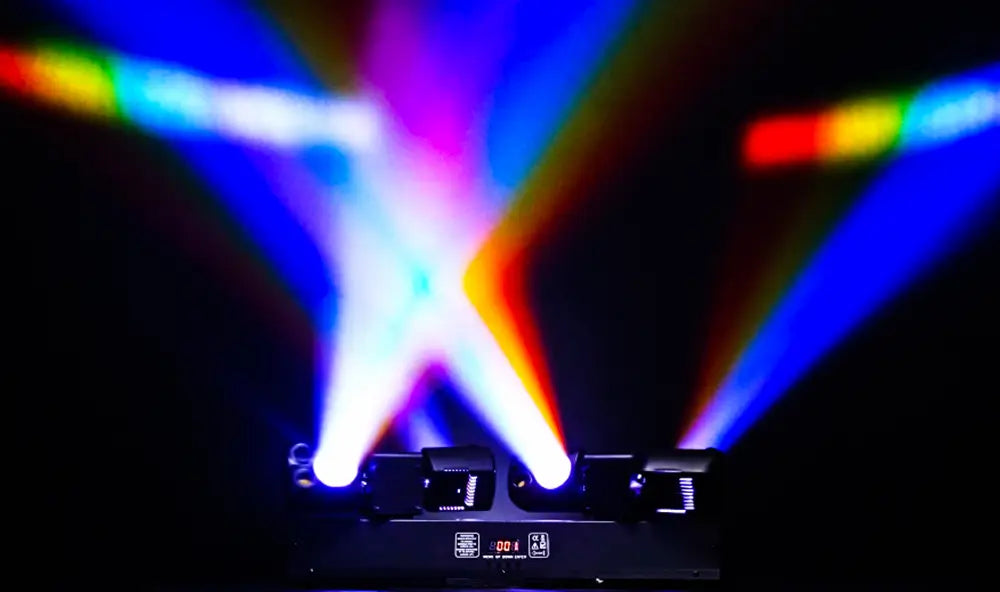 80W LED Moving Head Beam Lights Remote Control Dual-Head Disco Party RGBW DMX512 DJ Equipment Stage Lighting For Event Club Xmas