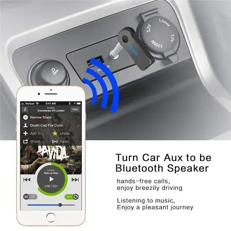 Wireless Bluetooth AUX Car Bluetooth 5.0 Receiver,3.5mm Socket Adapter,Audio Converter Mobile Phone Hands-Free Stereo