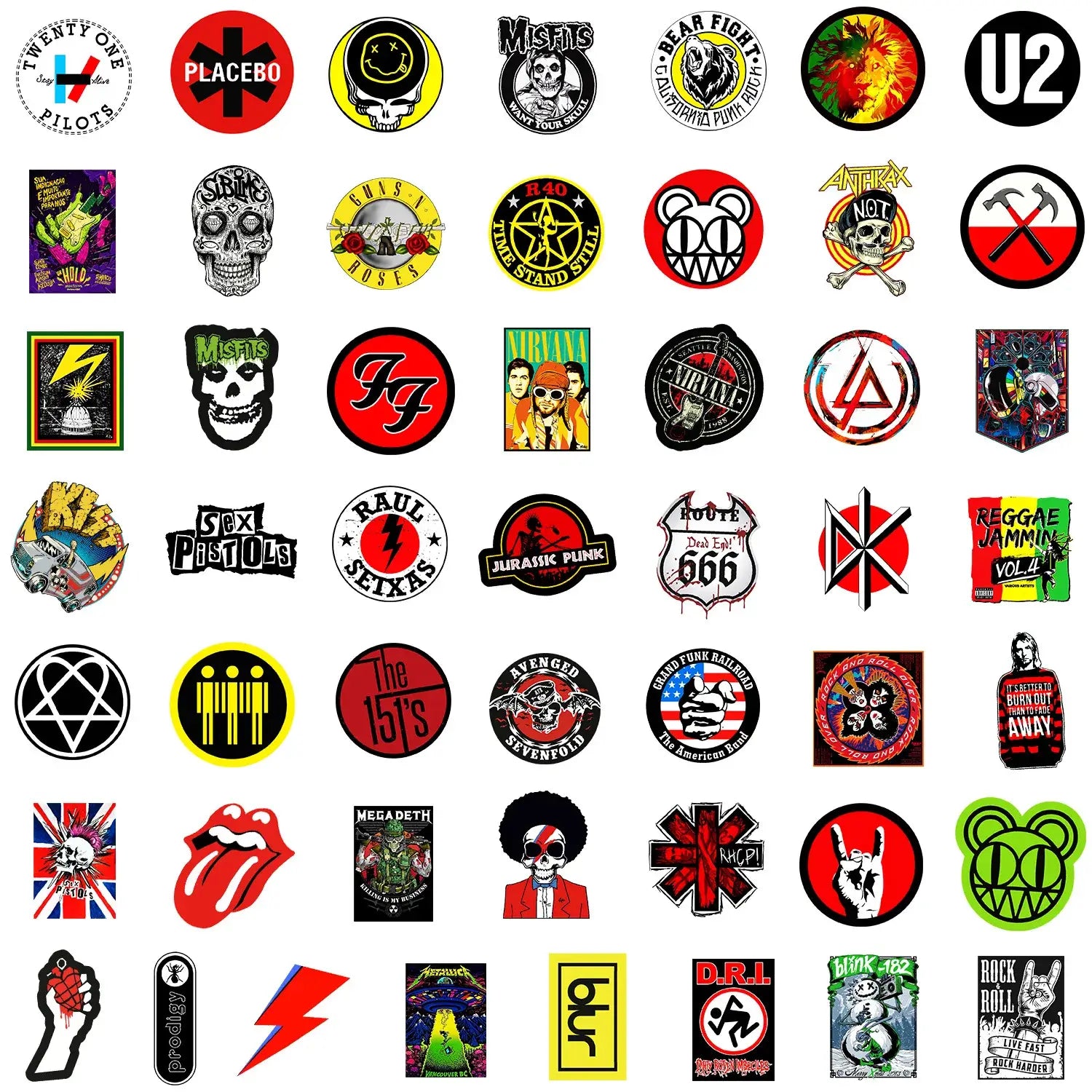 Rock Band Music Stickers Aesthetic for iPad Phone Guitar Motorcycle Skateboard Luggage Cup Fashion Art Decal Collection
