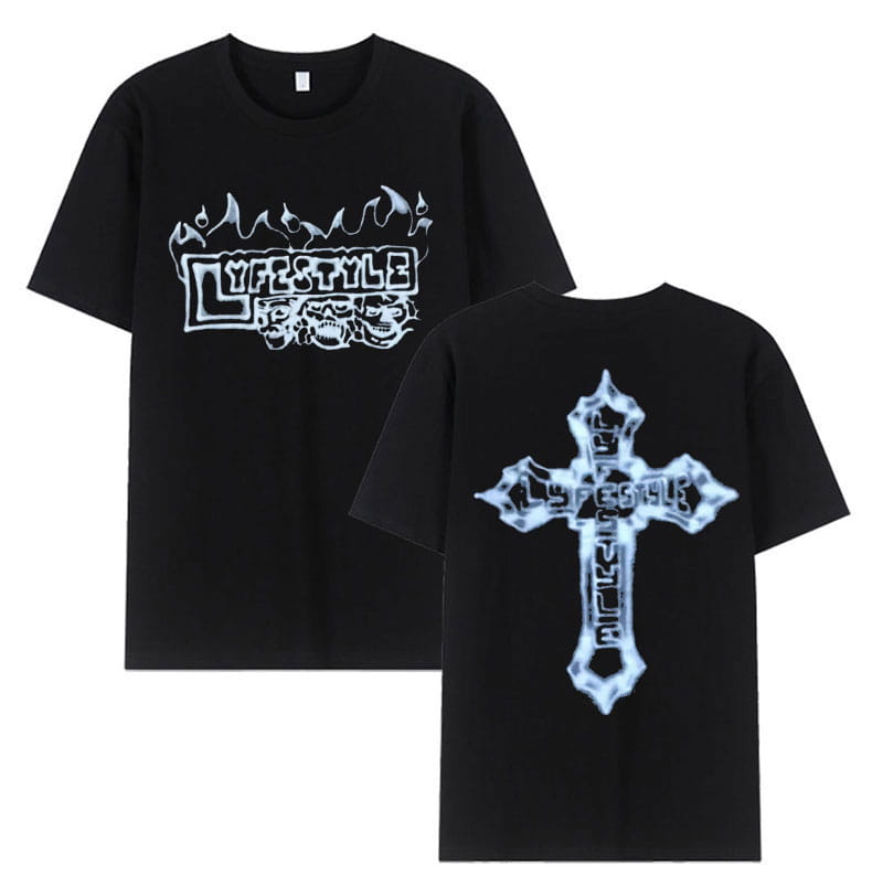 Rapper Yeat Lyfestyle Skeleton Graphic T Shirts Men’s Hip Hop Gothic Short Sleeve T-Shirt Retro Oversized Cotton Tees Streetwear