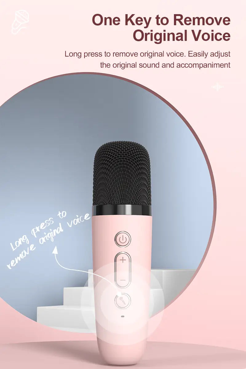 Mini Karaoke Machine for Kids Portable Speaker With 1-2 Wireless Microphone for Home KTV Birthday Party Holiday Gifts