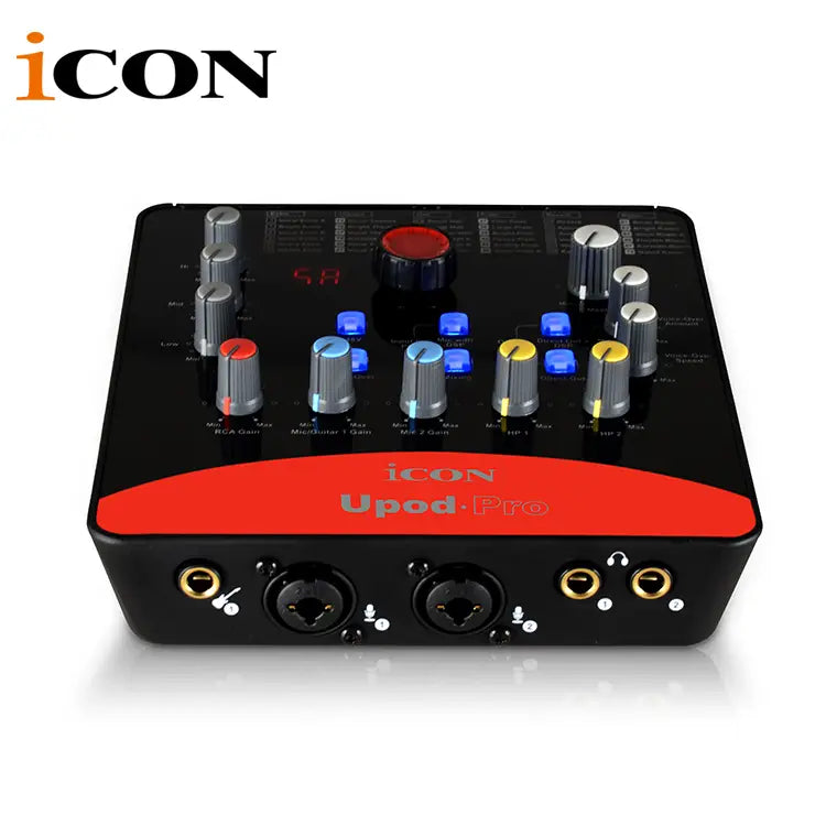 ICON upod pro Professional external sound card 2 mic-In/1 guitar-In 2-Out USB Recording Interface,Plug and play and no driver