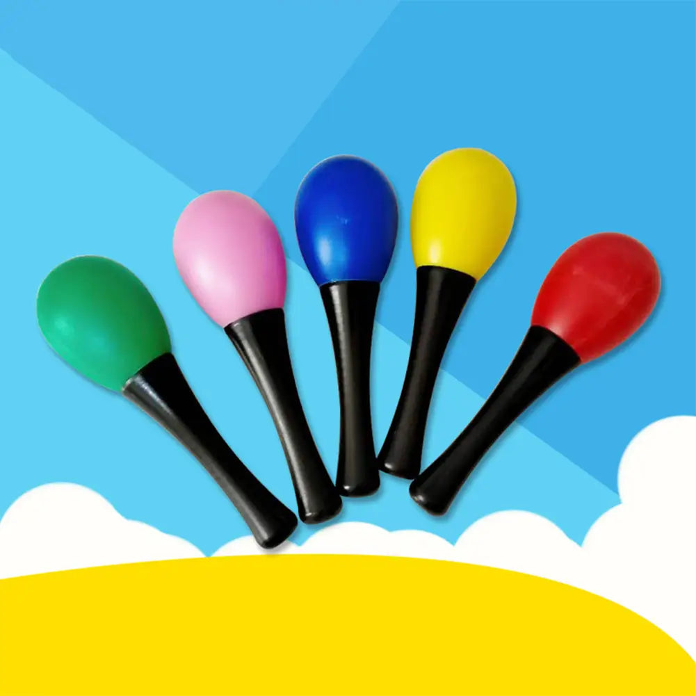 2X Plastic Maracas Sand Hammer Rattle Shaker Percussion Musical Instruments Toys For School Percussion Sensory Groups Bright