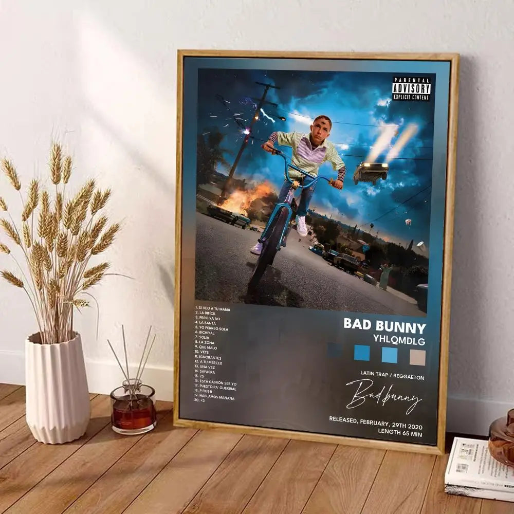 Rapper Singer B-bad Bunny Painting Calligraphy Home Bedroom Waterproof Canvas Poster Unframed Wall Art Print Decoration Mural