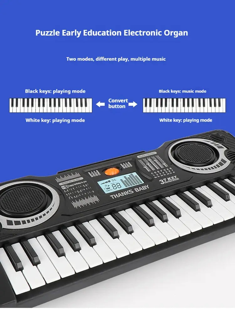 37/61-Key Digital Piano Keyboard for Kids – Portable Music Toy Beginner Learning Instrument Educational Gift for Boys Girls