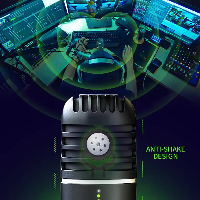 USB Dynamic Microphone for Gaming RGB Light for Live Streaming on Desktop Laptop Computer Smartphone Podcasting Studio Recording