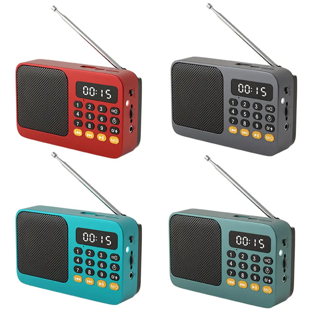 Handheld Rechargeable Digital FM USB TF MP3 Player Portable Radio Music Player Speaker Devices Supplies With LED Display Radio
