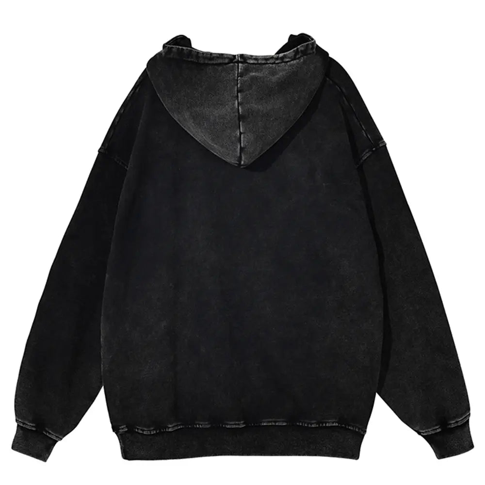 2024 Hip Hop Street Wear Men’s Hoodie Oversize Retro Female Portrait Pattern Sportswear Retro Washed Black Pullover Unisex Winte