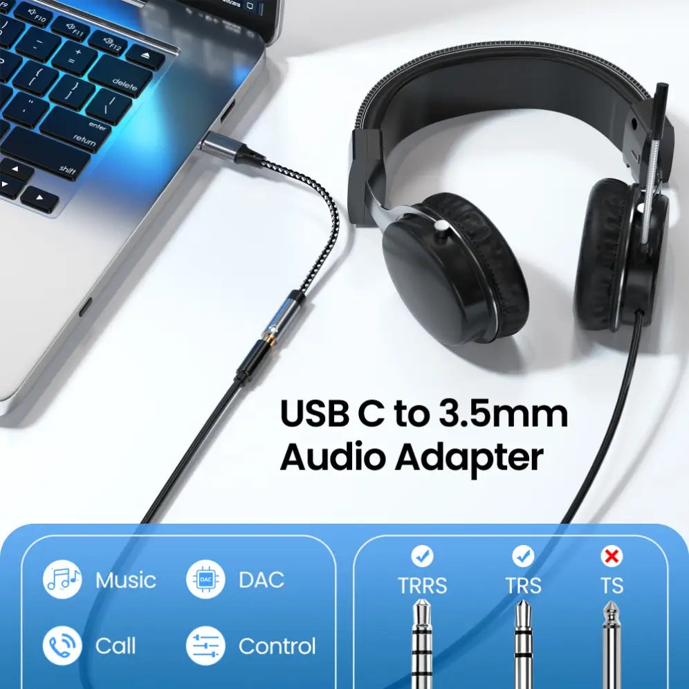 USB Type C to 3.5mm Jack Earphone Adapter USB-C 3 5mm DAC Audio Cable Converter For IPhone 15 Pro Samsung Galaxy Huawei Xiaomi