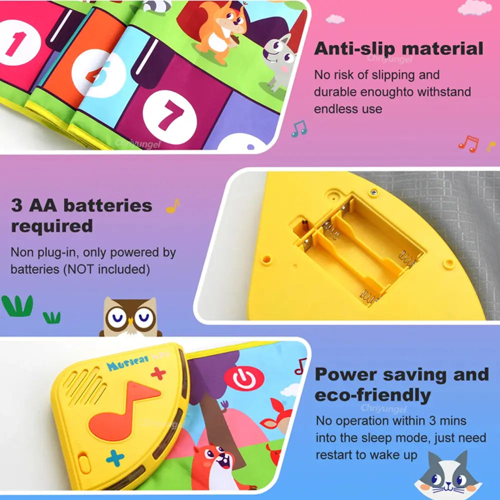 Piano Mat for Kids Kids Toddlers Floor Keyboard Dance Mat Baby Fitness Play Musical Carpet Music Instrument Toys Girl Boy Gift