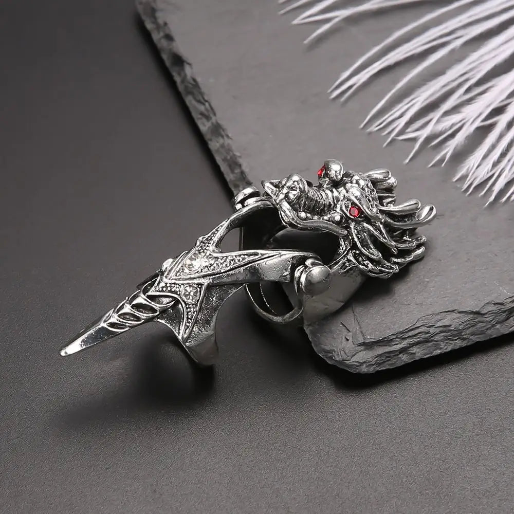 Hip Hop Punk Adjustable Finger Ring Skull Claw Ring Male Female Korean Style Ring Dragon Ring Knuckle Ring Fashion Jewelry