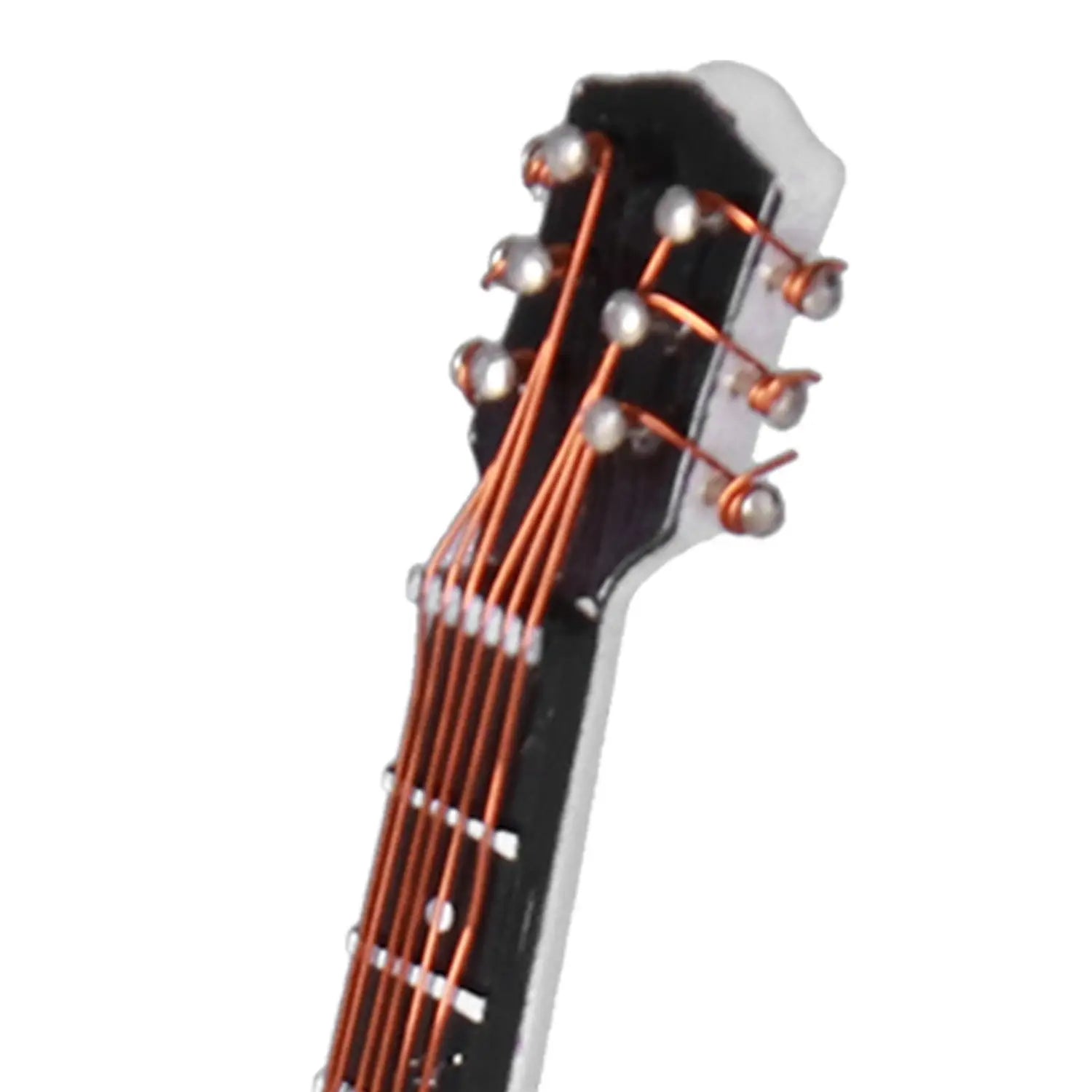 Miniature Guitar Model Exquisite White Musical Instrument with Stand Handicraft Ornaments for Home and Office Decoration