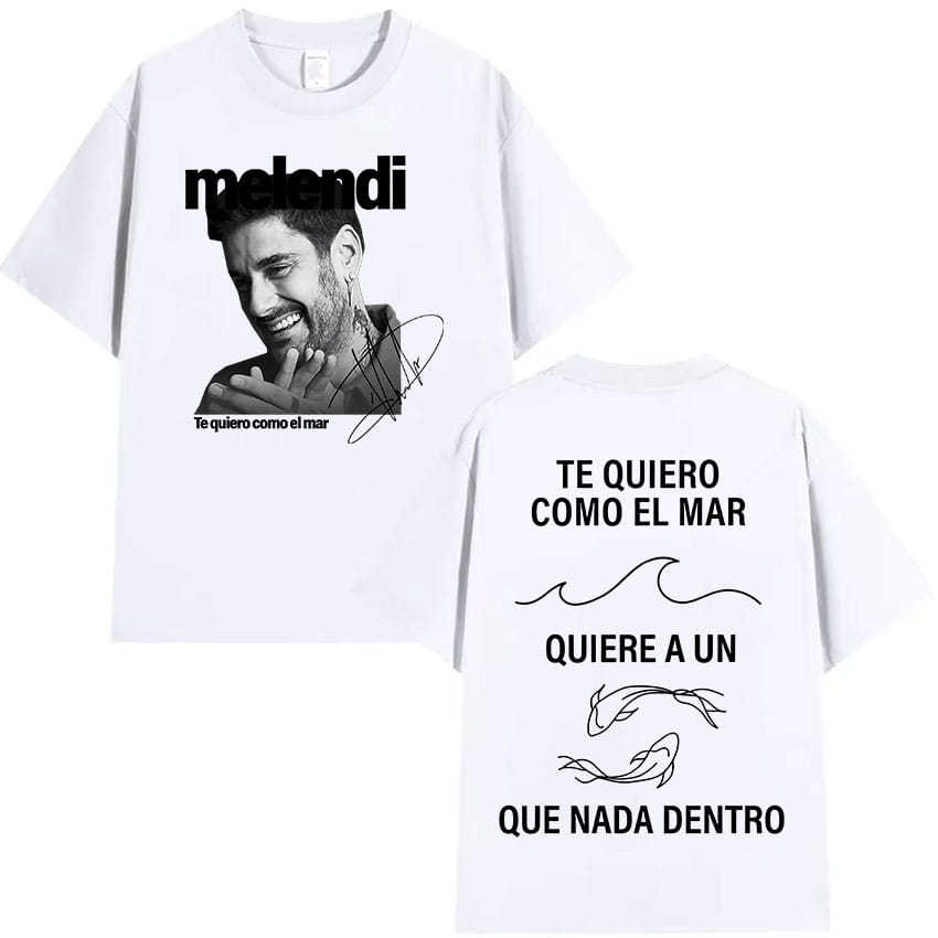 Rapper Melendi Tour Album Graphic T Shirt Men’s Retro High Quality Cotton T-shirts Hip Hop Clothing Oversized T-shirt Streetwear