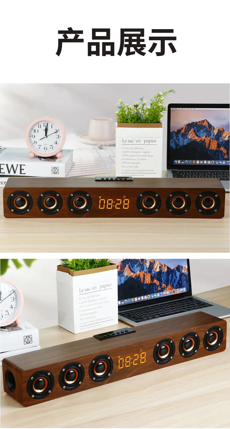 Home Theater Wireless Bluetooth Speaker TV Soundbar For TV Computers with Clock Alarm TF Fm Radio Sound System Caixa De Som