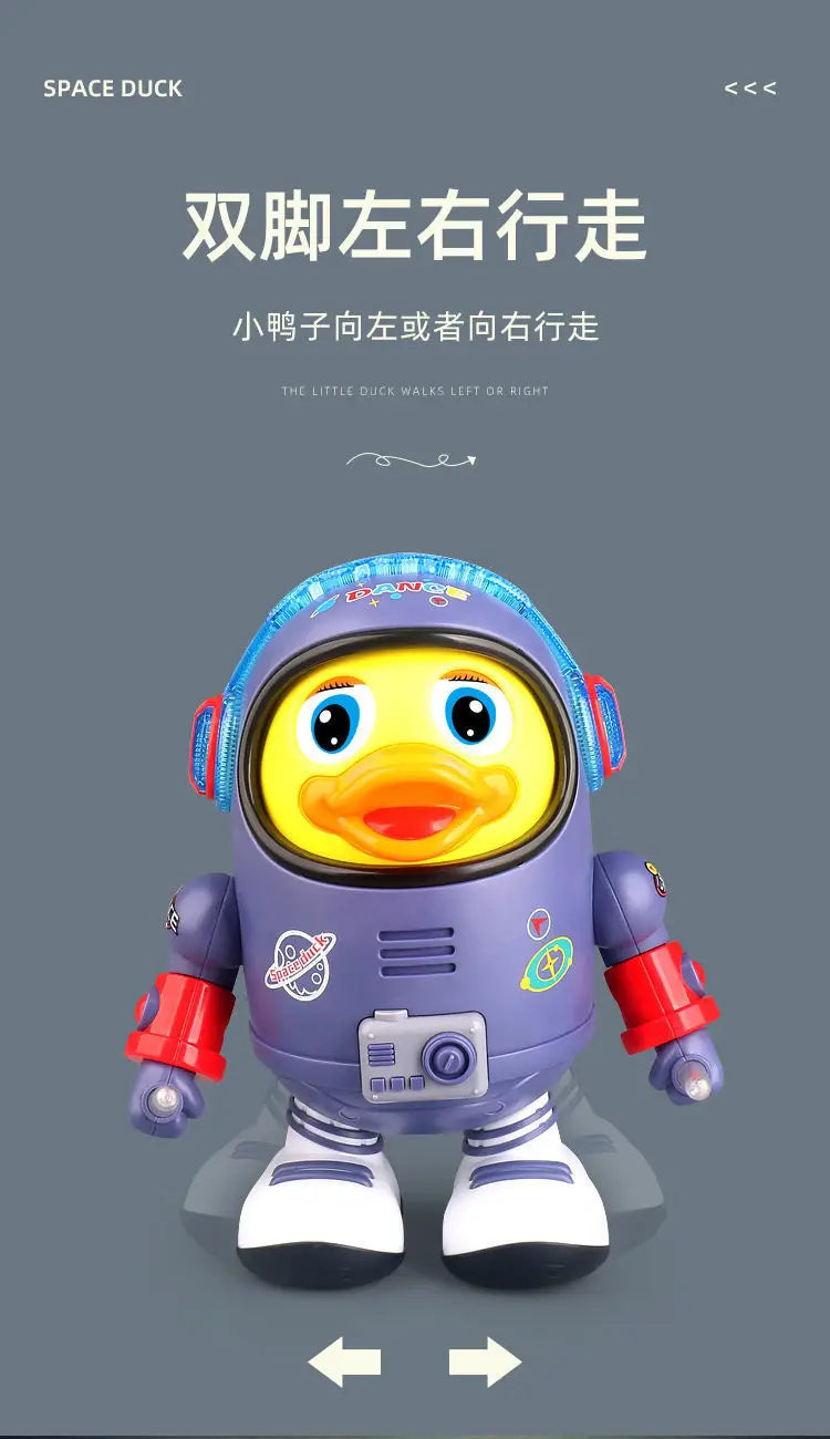 Cartoon Space Duck Dancing Astronaut Electric Dancing Colorful Flashing And Sound Musical Interactive Educational Toys Kids Gift