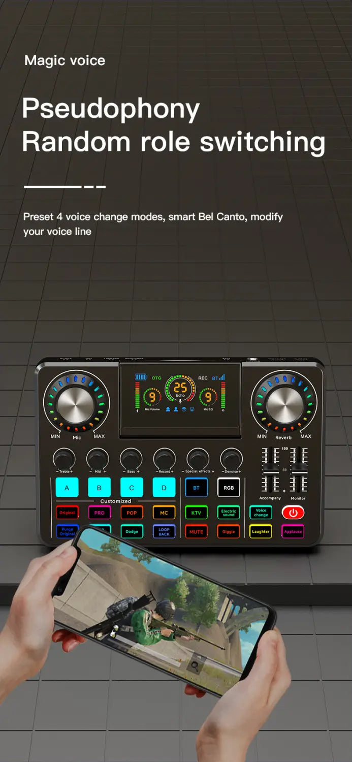 Live Broadcast Quipment Podcast Gaming 48V Live Sound Card Audio mixer With Microphone Set Device For Recording Live Streaming
