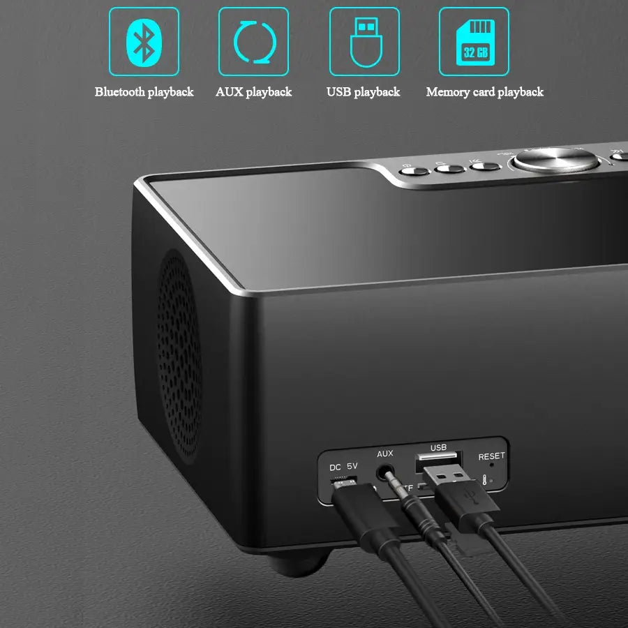 Video Bluetooth speaker Home Theater K-Song Record Sound Music System with AUX USB TF Alarm Clock Fm Radio LED Display 8000 mAh