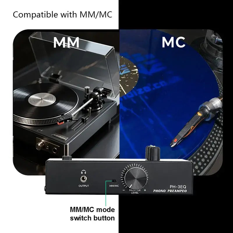 Versatile Turntable Amplifier Professional MM MCs Phonoes Preamp With Adjustable 3 Band EQs For Vinyls Record Player Systems