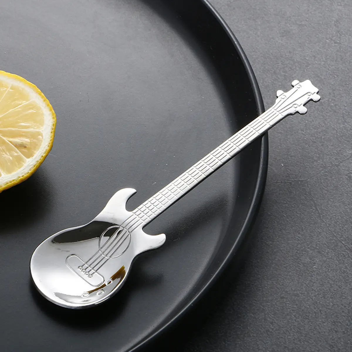 3PCS Stainless Steel Guitar Coffee Teaspoons Creative Cute and Easy To Clean Musical Coffee Sugar Spoon Milk Tea Shop Use Spoons