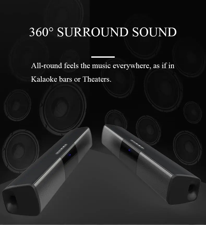 Super Powerful Sound Bar Portable Wireless Bluetooth Speaker Surround Stereo Home TV Sound Box Subwoofer FM Radio caixa de som