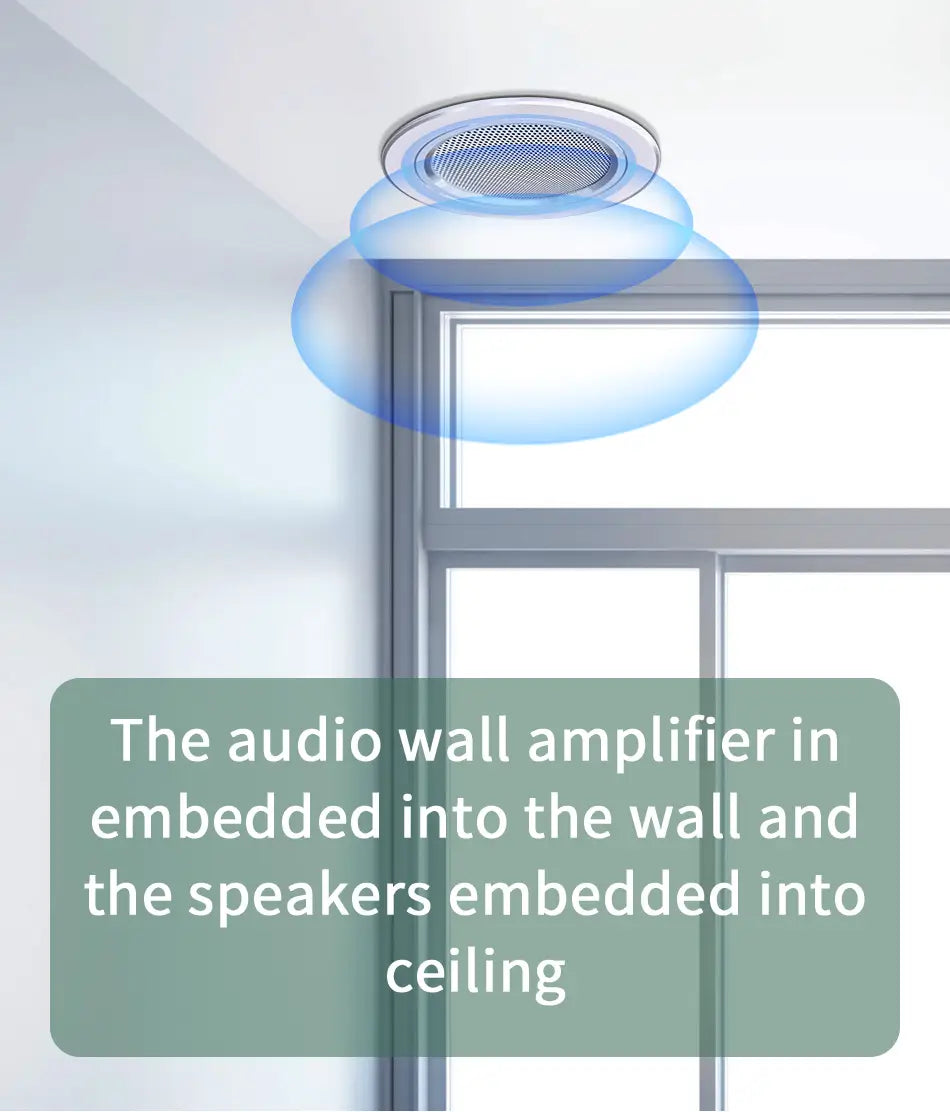 WiFi Bluetooth Wall Amplifier 7 inch Metal Frame Android Amp Home Theater Sound System Mini Stereo Ceiling Speaker Residential