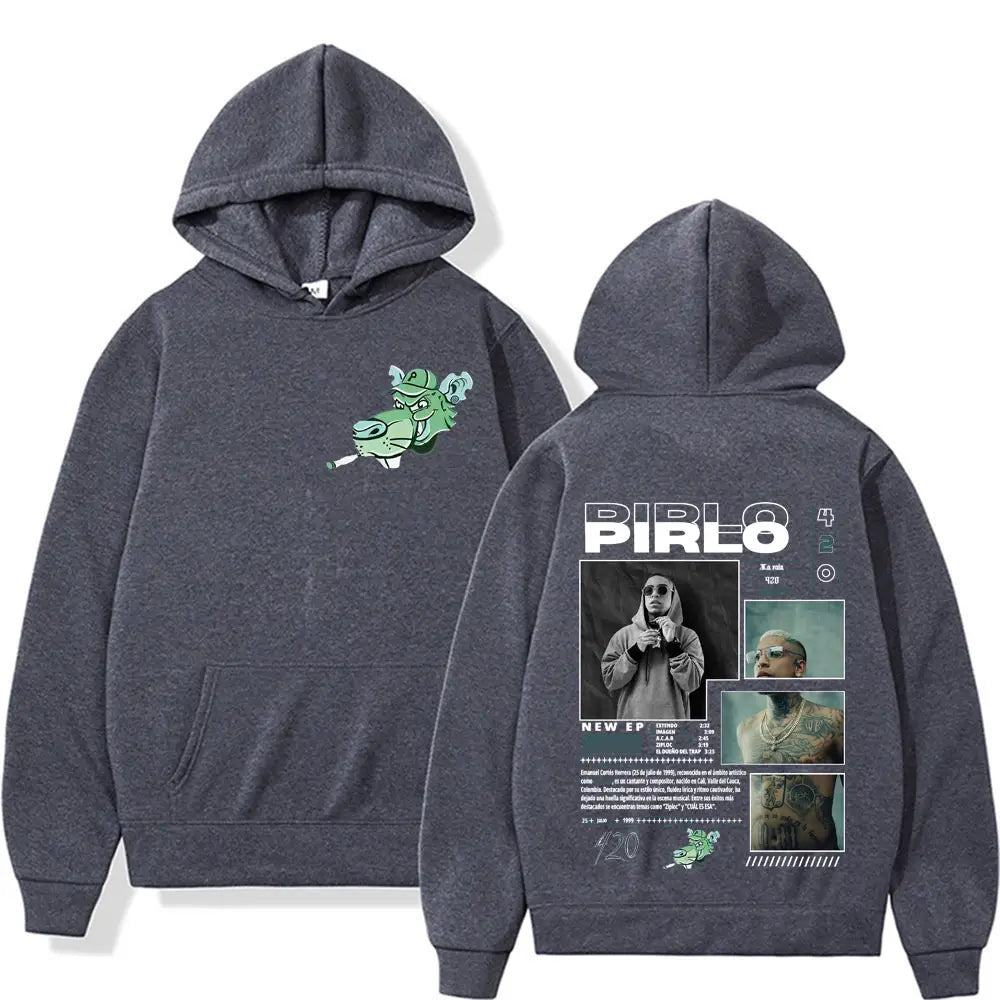 Rapper Pirlo Music Album Tour 2025 Graphics Sweatshirts Men Clothing Oversized Loose High Quality Autumn Hip Hop Vintage Hoodies
