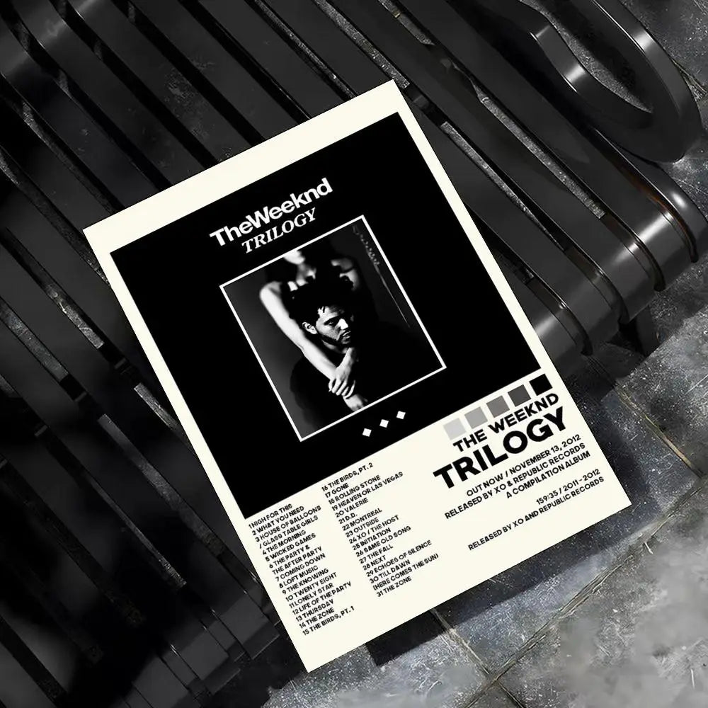 Music Album T-The Weeknd Hip Hop Poster Wall Art Poster Sticker for Living Room Bedroom Bar Home Decor Mural Painting Decoration