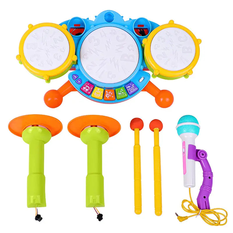 Musical Instruments Children Jazz Drums Electric Light Cool Music Drum Kit Percussion Sound Maker Baby Early Education Toys Gift