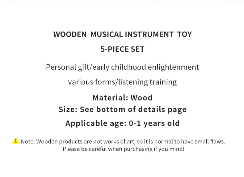 Baby Music Toys Montessori Wooden Toys Child Percussion Instruments Early Educational Toys Birthday Gifts for Toddlers Girl Boy