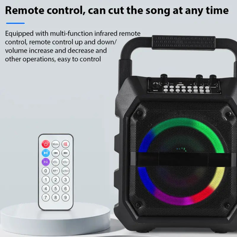 Wireless Musical Instrument Speakers Set Electronic Musical Instrument Accessories with 2 Microphone LED Color Light for Party