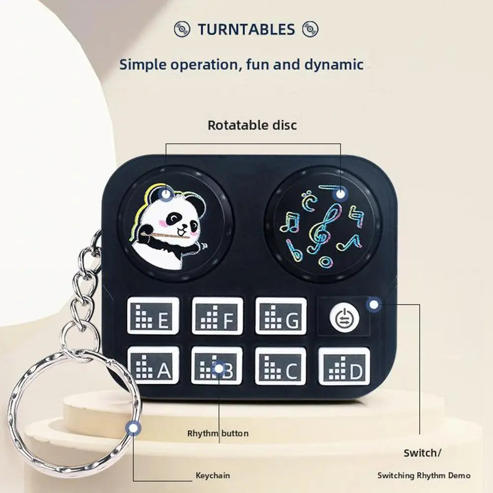 1pc Mini Music DJ Disc Player Keychain Musical Instrument Sound Button Toy Games Children’s Educational Toy Bag Pendant Keychain